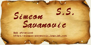 Simeon Savanović vizit kartica